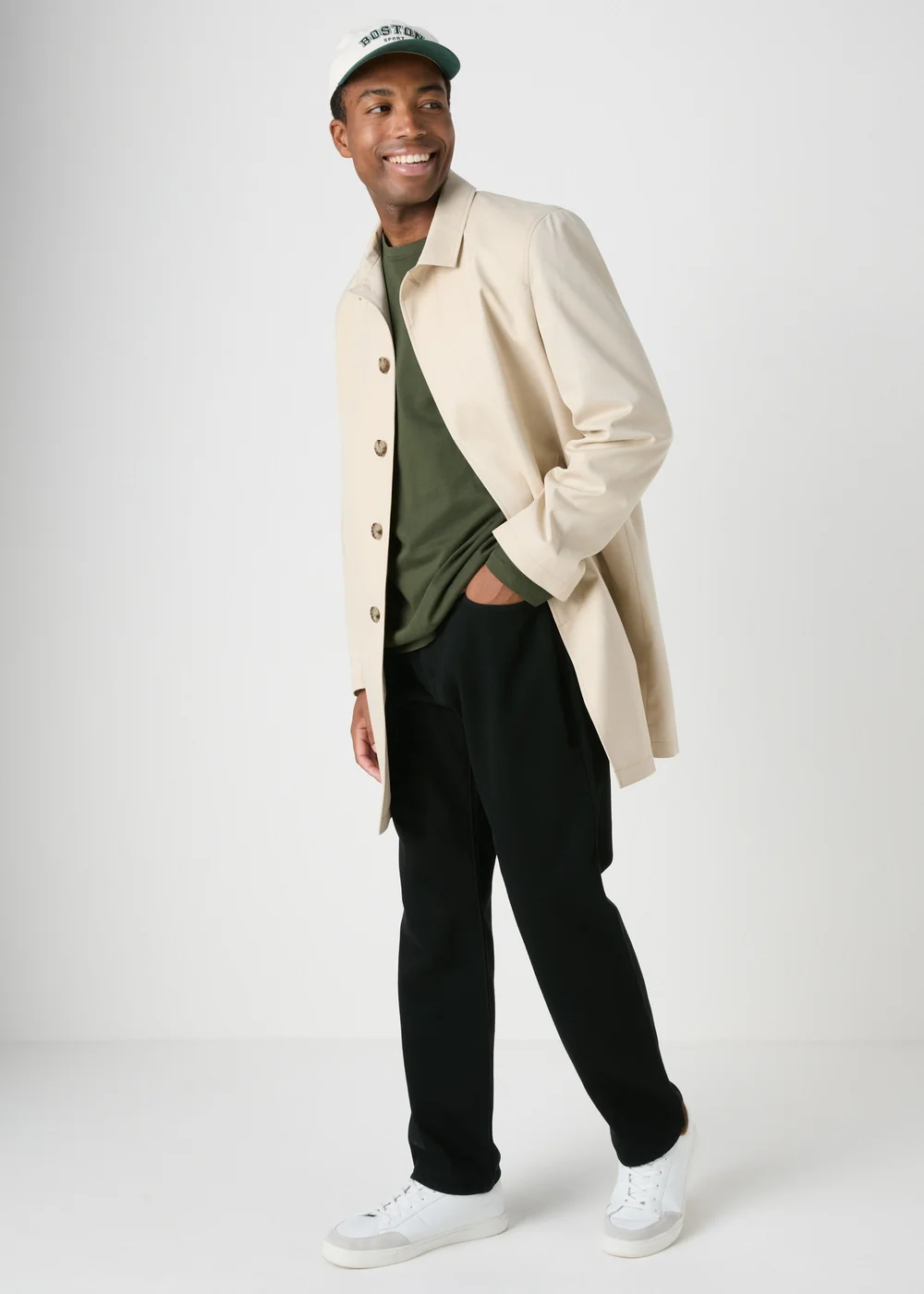 Khaki Essential Crew Neck Long Sleeve T-Shirt - S Image 3