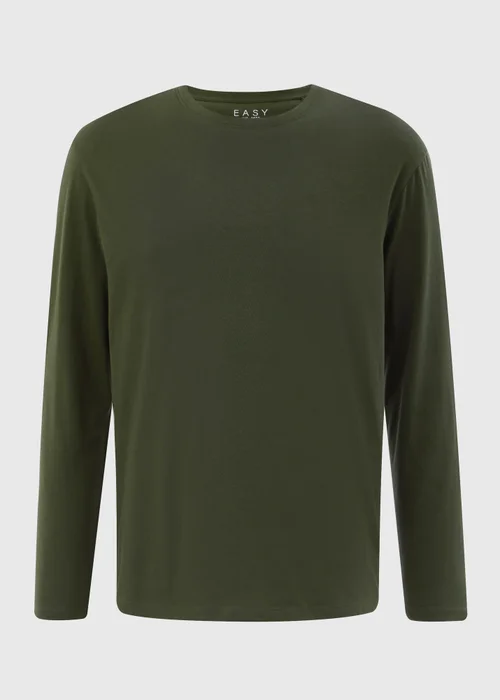 Khaki Essential Crew Neck Long Sleeve T-Shirt - S Image 4