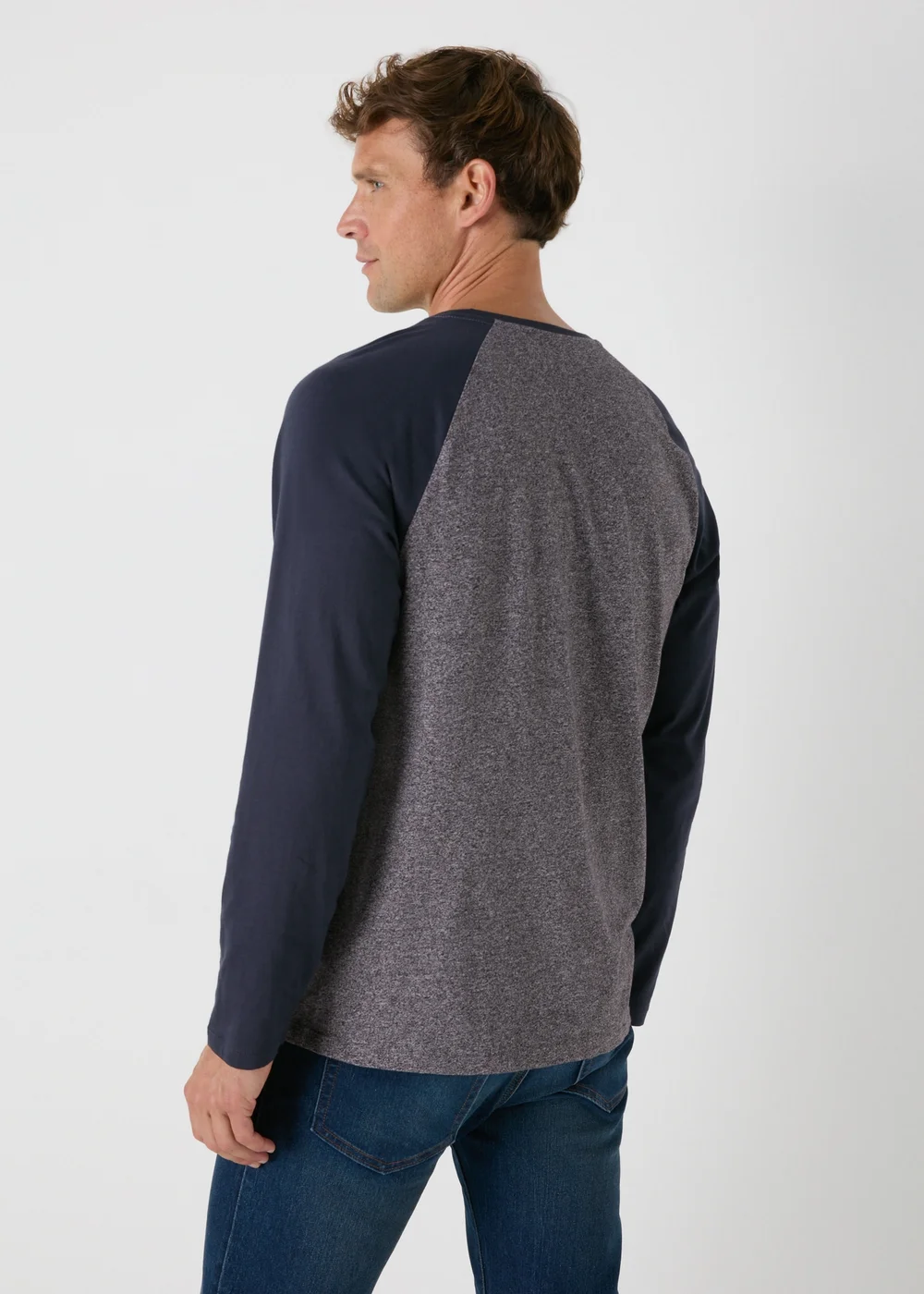 Navy Raglan Long Sleeve Top - S Image 2