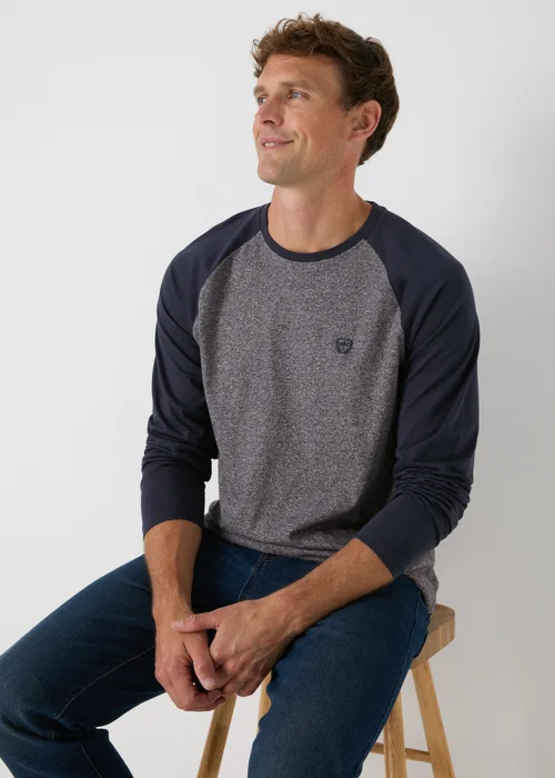 Navy Raglan Long Sleeve Top - S Image 1