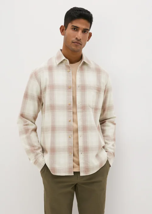 Ecru Check Flannel Shirt - S Image 1
