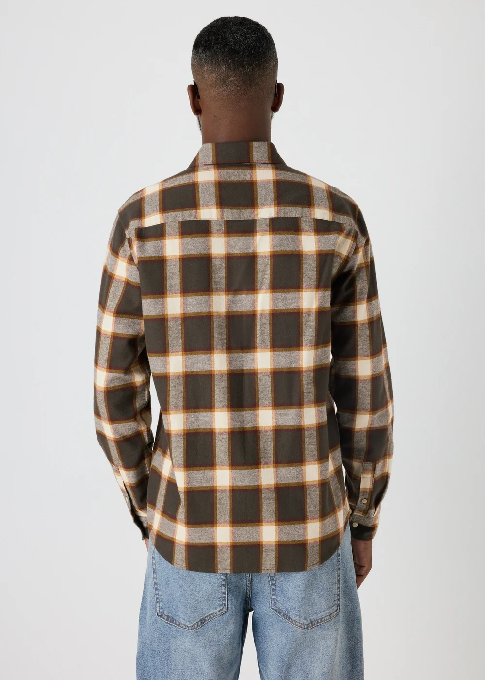 Khaki Check Flannel Shirt - S Image 2