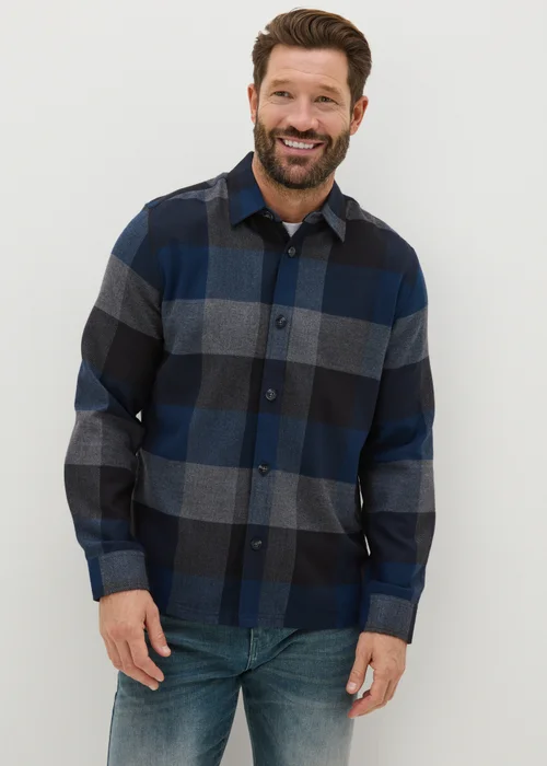 Navy Buffalo Check Shirt - S Image 1