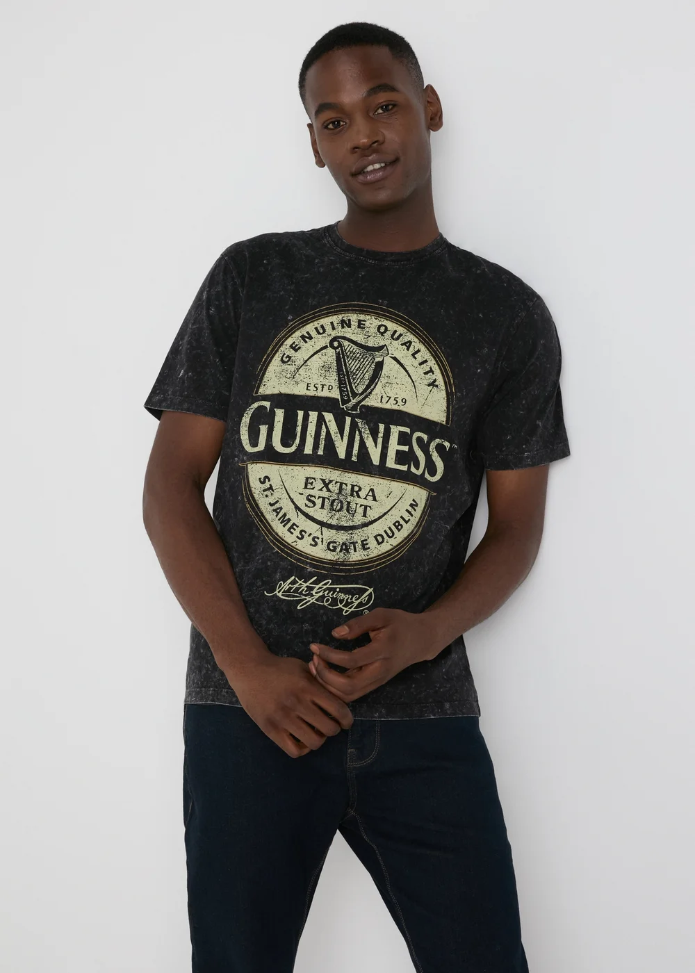 Guinness Black Washed T-Shirt - S Image 1