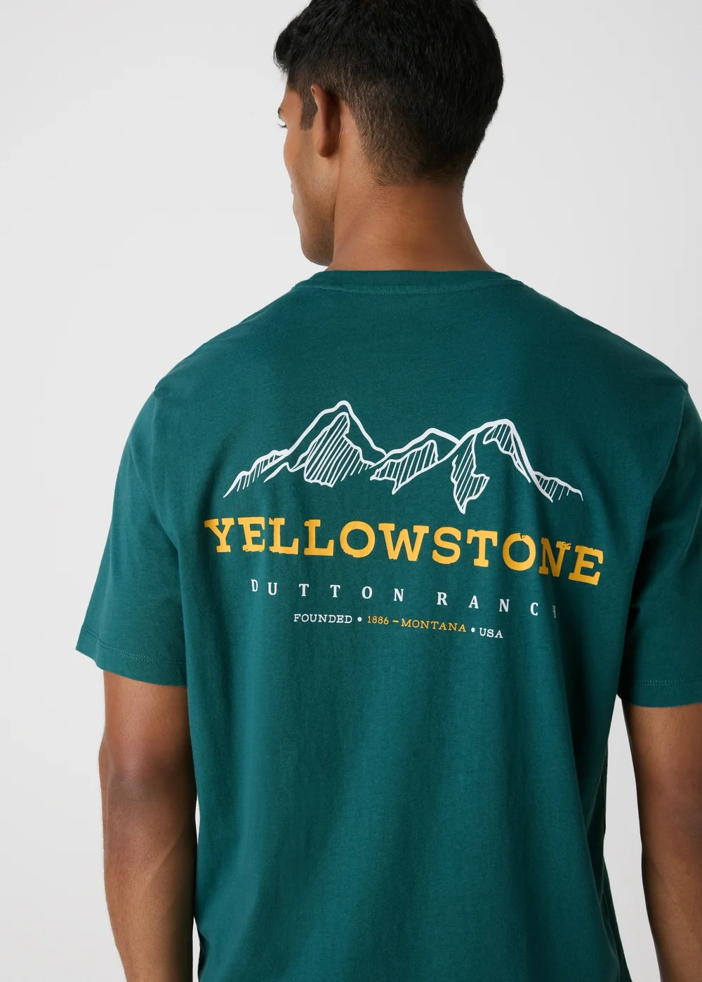 Green Yellowstone Slogan T-Shirt - S Image 1