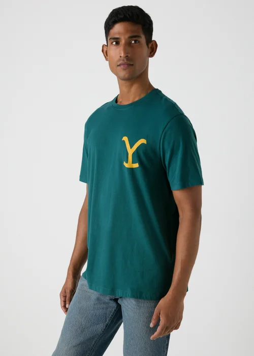 Green Yellowstone Slogan T-Shirt - S Image 2