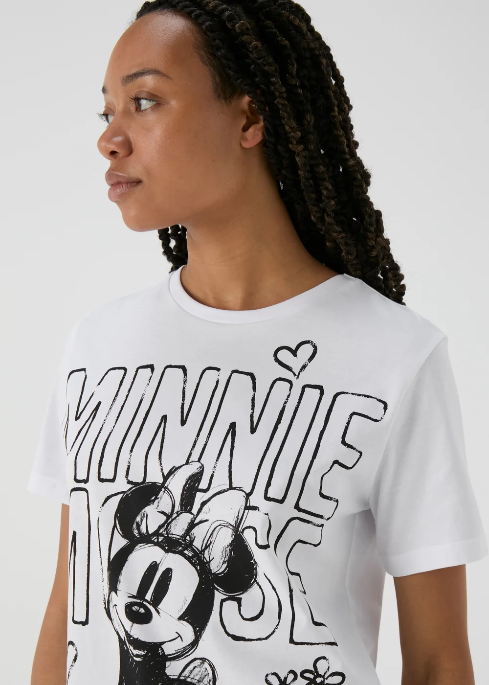 Minnie Mouse White Printed T-Shirt - Small Image 3