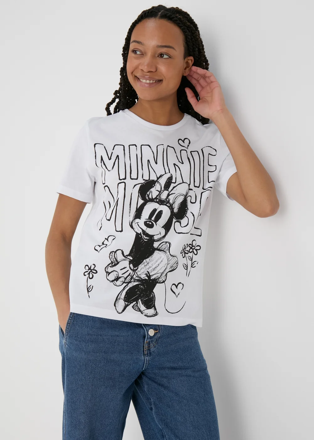 Minnie Mouse White Printed T-Shirt - Small Image 1