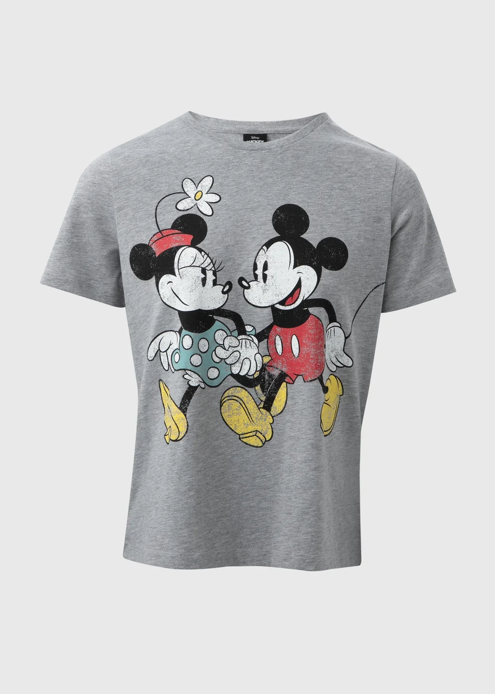 Minnie & Mickey Mouse Grey Printed T-Shirt - Small Image 5