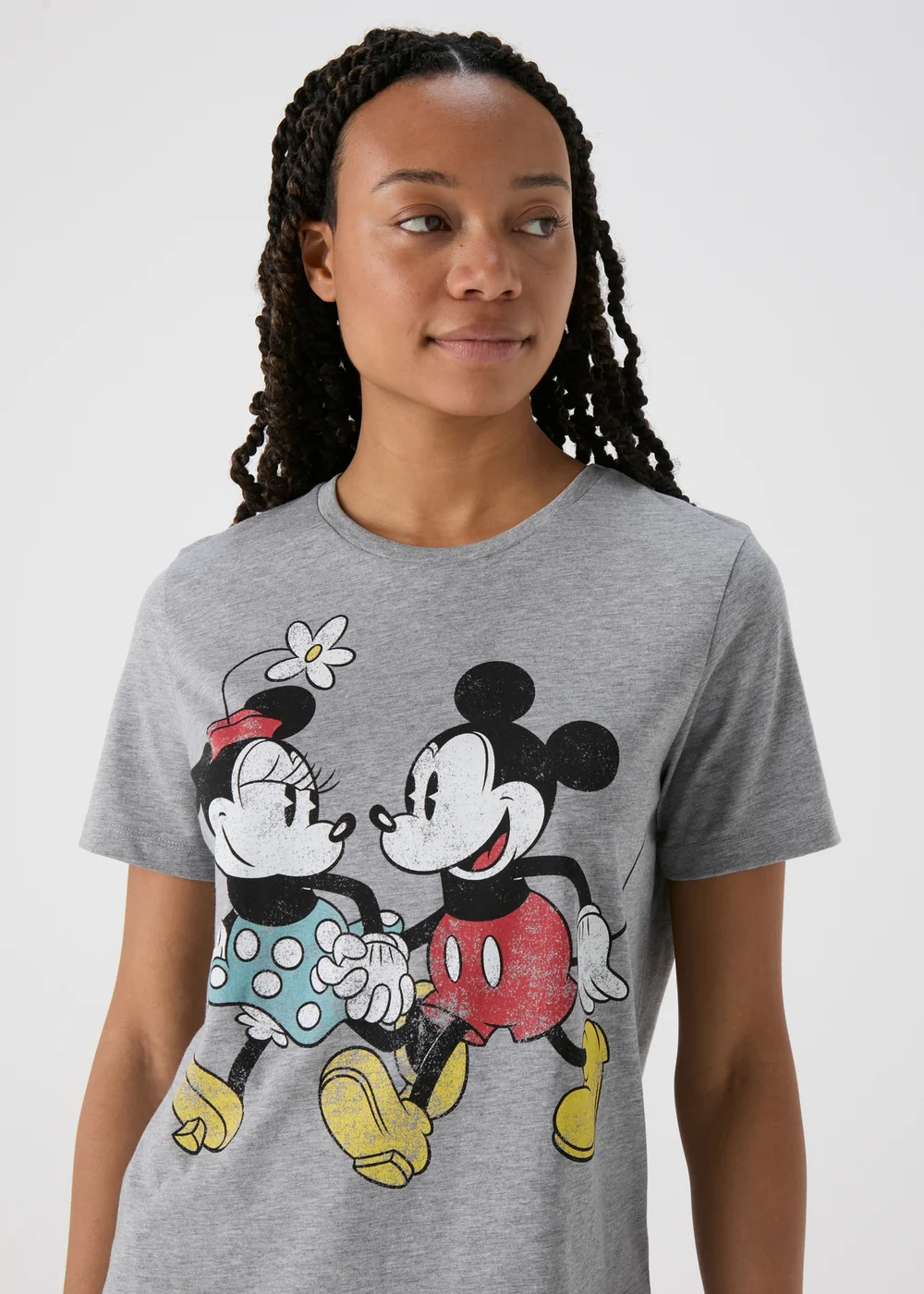 Minnie & Mickey Mouse Grey Printed T-Shirt - Small Image 3