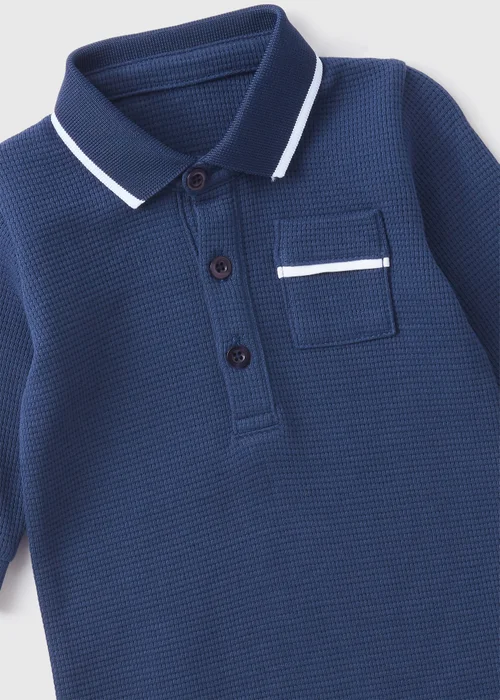 Baby Navy Polo Romper (Newborn-23mths) - 0-3 months Image 2