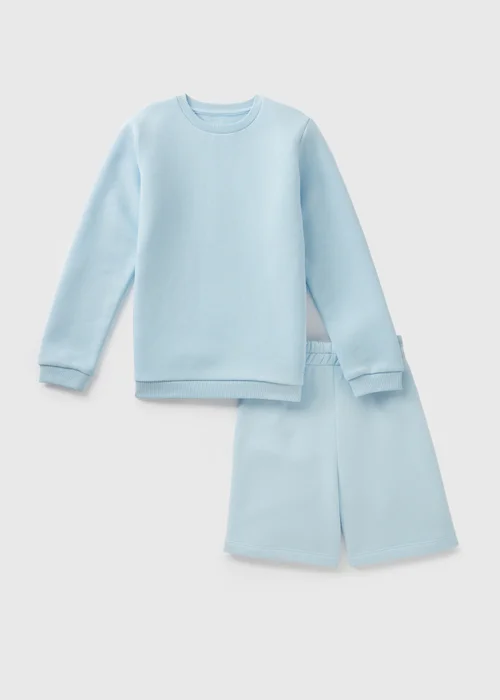 Boys Light Blue Sweatshirt & Shorts Set (7-12yrs) - Age 7 Years Image 1