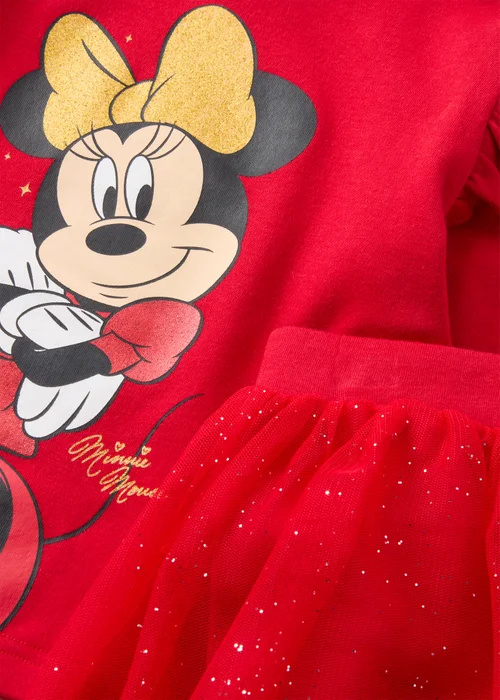 Disney Kids Red Minnie Tutu Top & Bottoms Pyjama Set (1-7yrs) - 1 half year to 2 Image 2