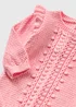 Baby Pink Cable Knit Romper with Tights (Newborn-23mths) - Up to 1 Month Image 2