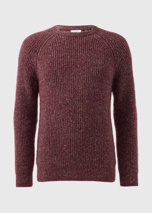 Burgundy Crewneck Knitted Jumper - Small Image 3