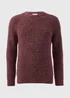 Burgundy Crewneck Knitted Jumper - Small Image 3
