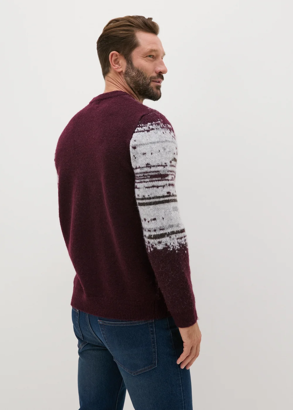 Burgundy Digital Print Jumper - S Image 2