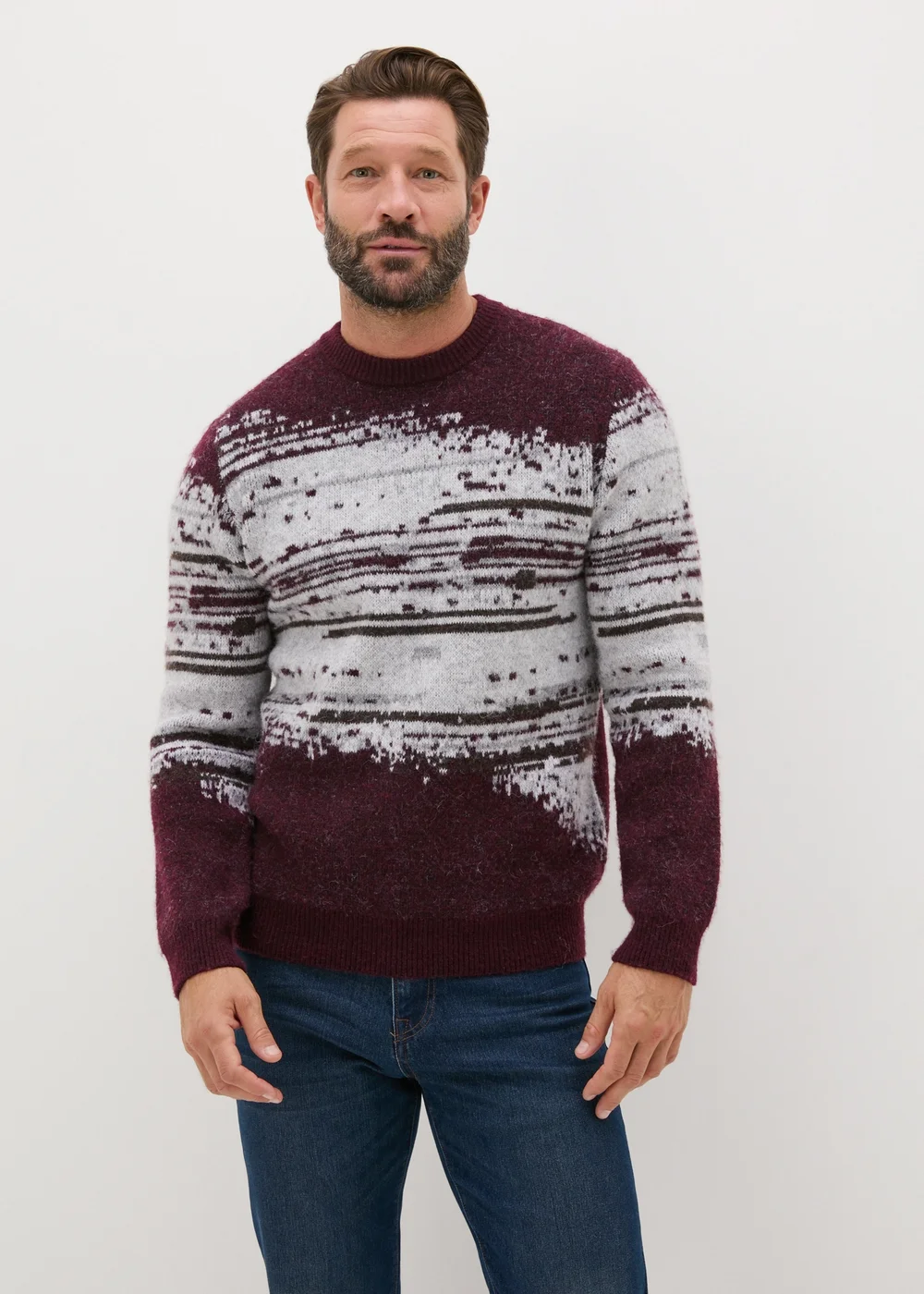 Burgundy Digital Print Jumper - S Image 4