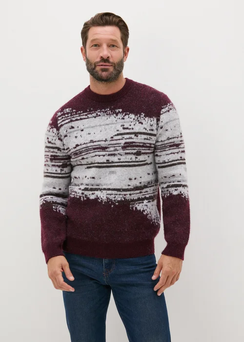 Burgundy Digital Print Jumper - S Image 4