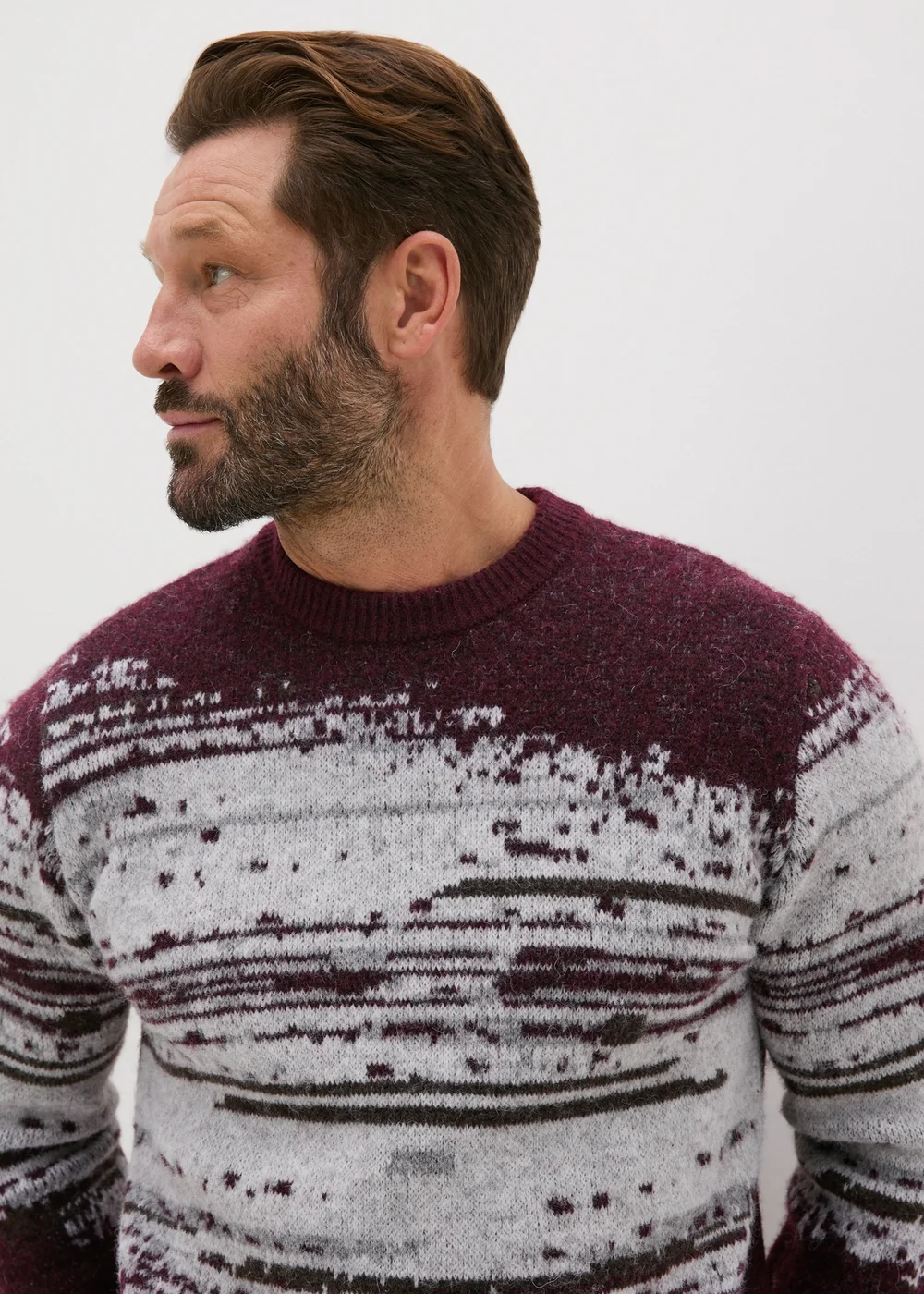 Burgundy Digital Print Jumper - S Image 3