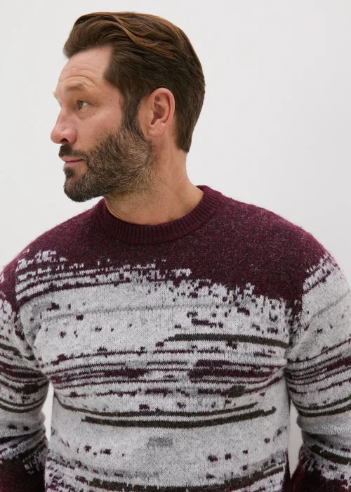 Burgundy Digital Print Jumper - S Image 3