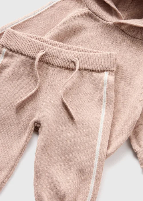 Baby Beige Knitted Hoody Set (Newborn-23 mths) - Up to 1 Month Image 2