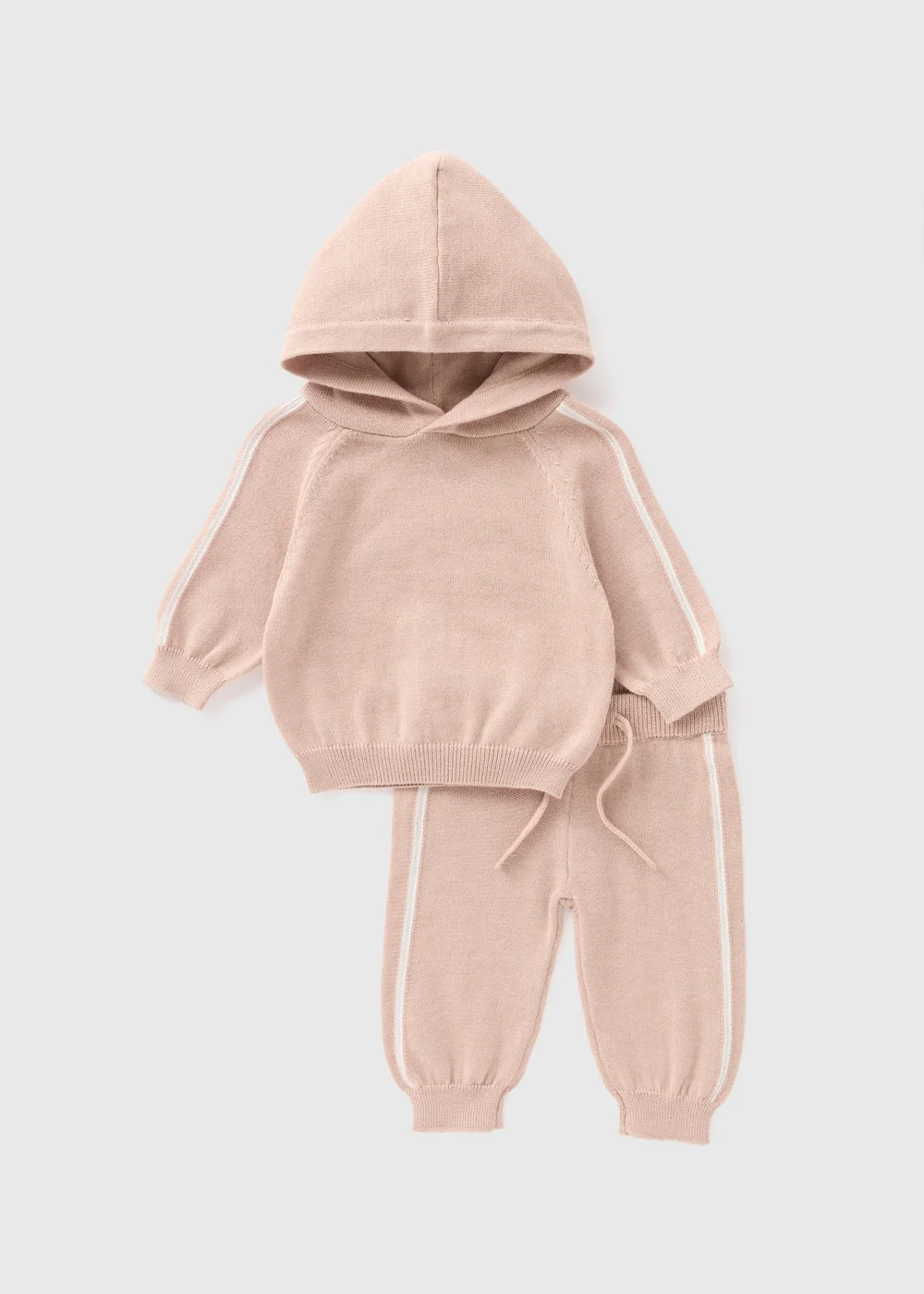 Baby Beige Knitted Hoody Set (Newborn-23 mths) - Up to 1 Month Image 1