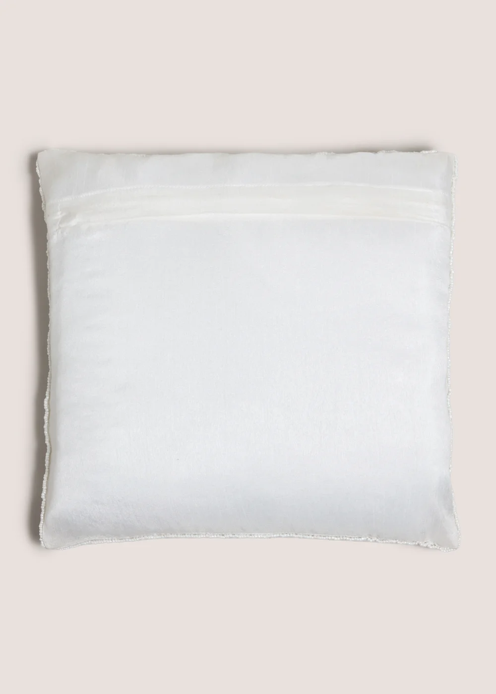 Wondrous White Beaded Snowflake Cushion Image 2