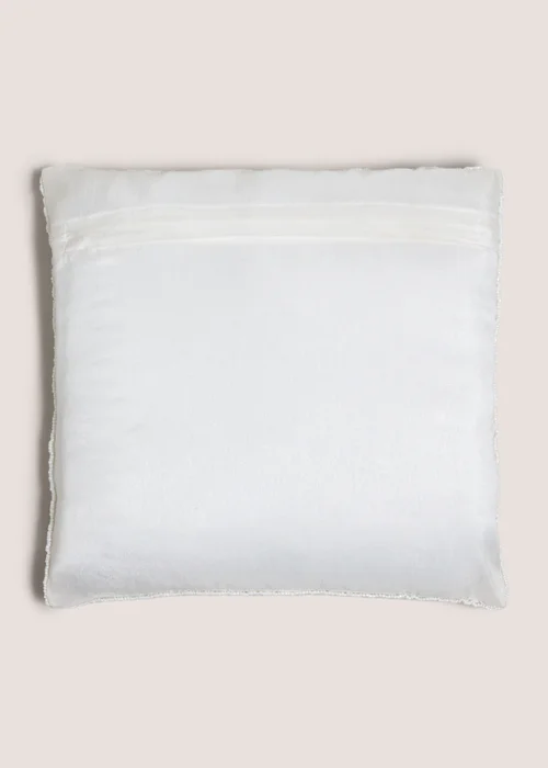 Wondrous White Beaded Snowflake Cushion Image 2