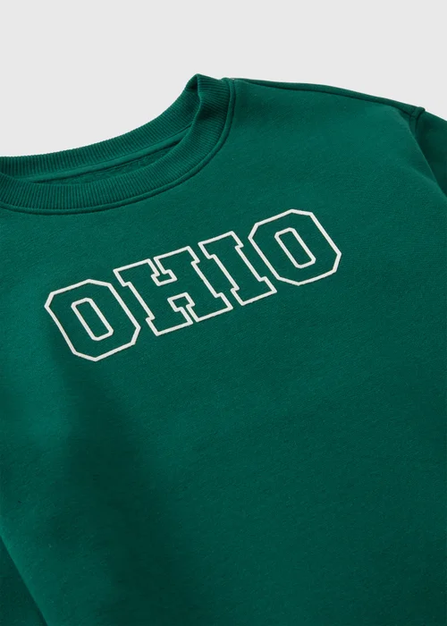Boys Green Ohio Crewneck Sweatshirt (7-15yrs) - 7 Yrs Image 2