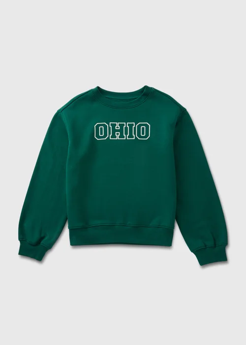 Boys Green Ohio Crewneck Sweatshirt (7-15yrs) - 7 Yrs Image 1