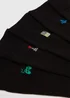 5 Pack Black Gaming Embroidery Socks - 6-8.5 Image 2