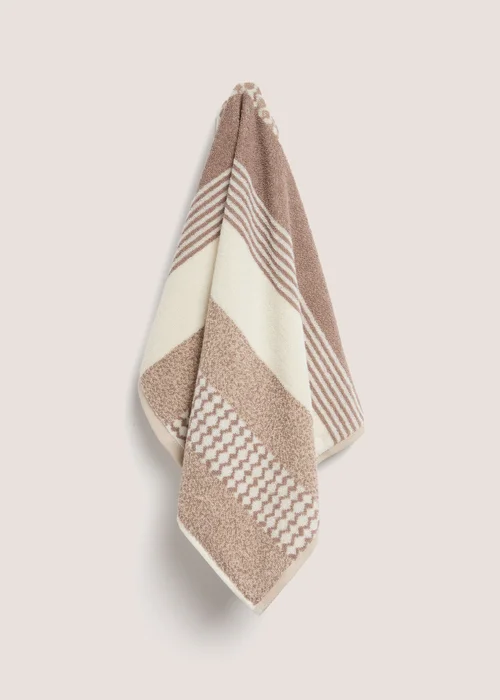 Beige Stripe Towel - Hand Towel Image 1
