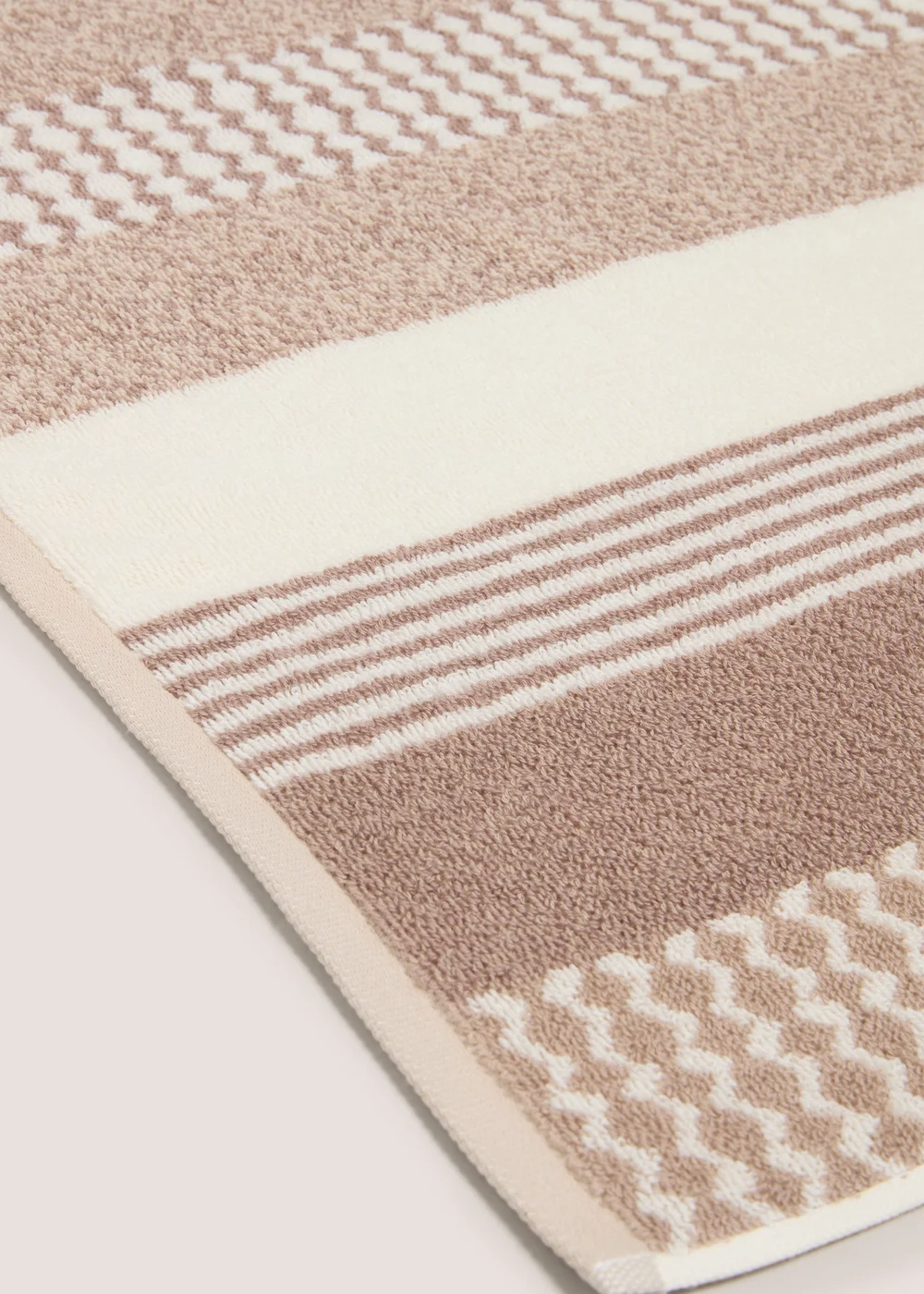 Beige Stripe Towel - Hand Towel Image 2