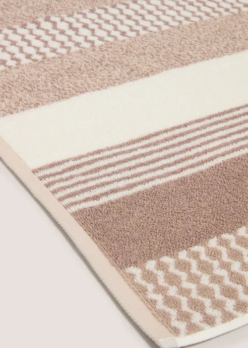 Beige Stripe Towel - Hand Towel Image 2