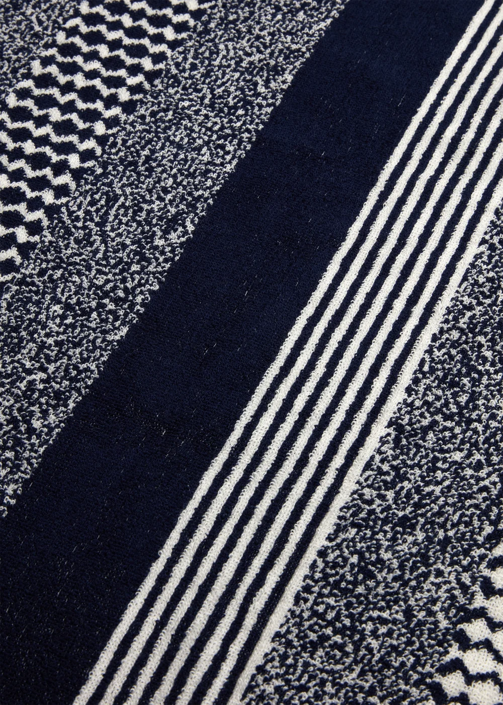 Navy Stripe Patterned Towel - Hand Towel Image 2