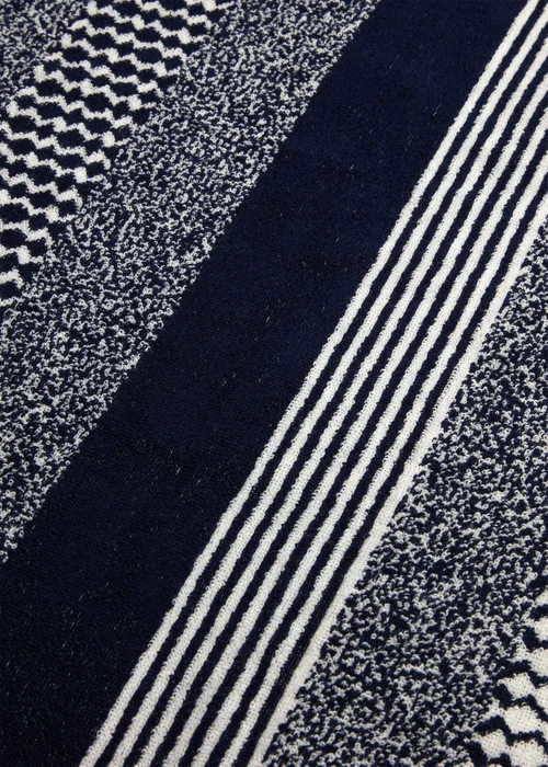 Navy Stripe Patterned Towel - Hand Towel Image 2