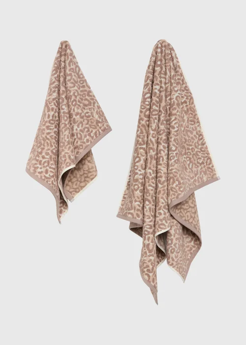 Beige Leopard Print Towel - Hand Towel Image 1