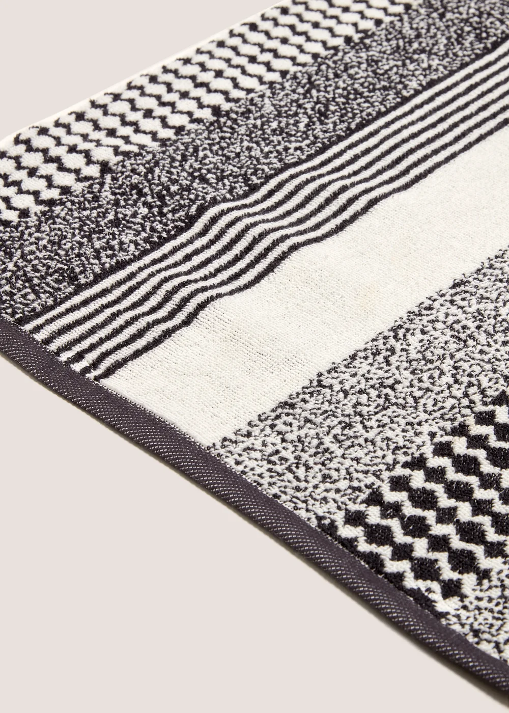 Black Stripe Towel - Hand Towel Image 2