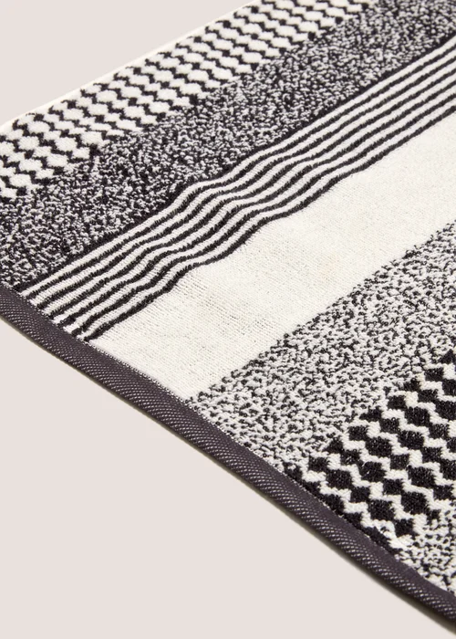 Black Stripe Towel - Hand Towel Image 2