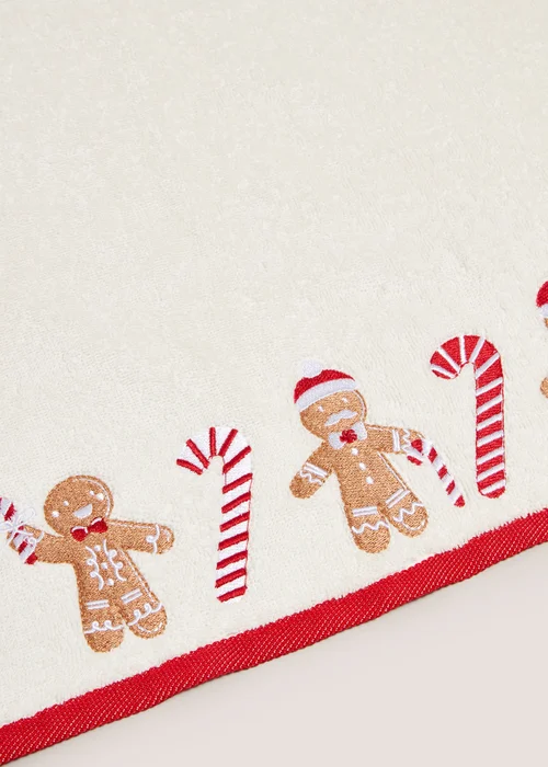 Christmas Gingerbread Embroidered Towel - Hand Towel Image 2