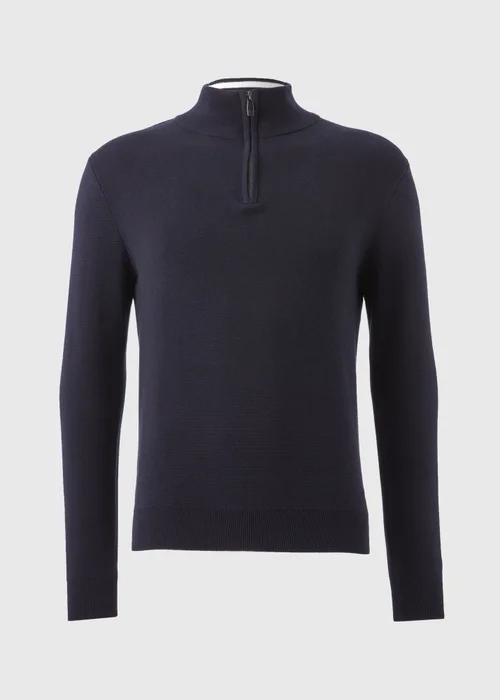 Lincoln Navy 1/4 Zip Knit Jumper - S Image 4