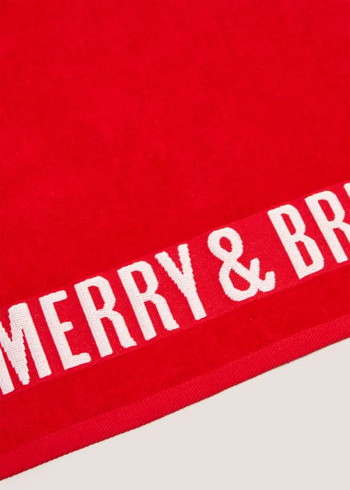 Red Slogan Christmas Towel - Hand Towel Image 2