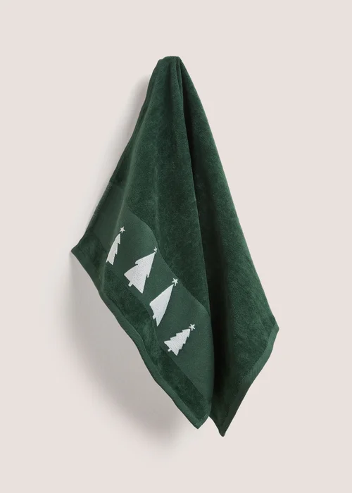 Green Tree Woven Hand Towel - Hand Towel Image 1
