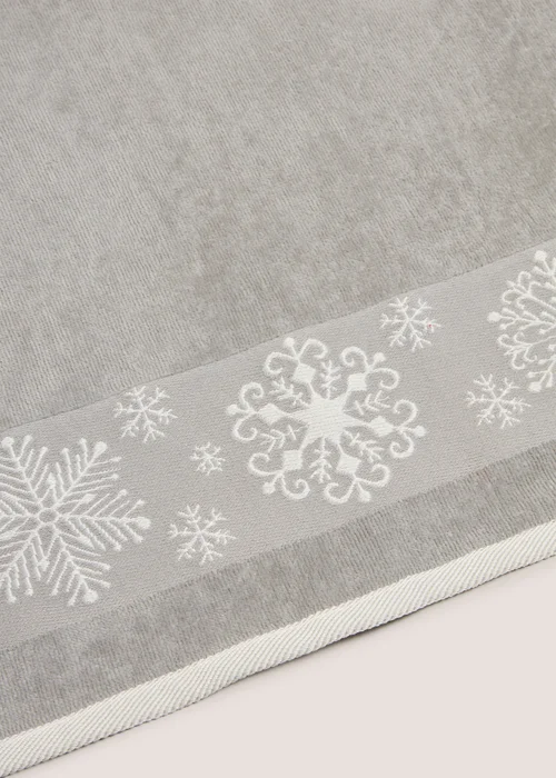 Wondrous Grey Christmas Snowflake Hand Towel - Hand Towel Image 2