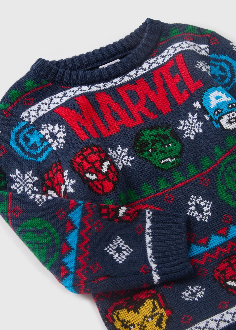 Marvel Kids Navy Christmas Jumper (1-12yrs) - 1 half year to 2 Image 2