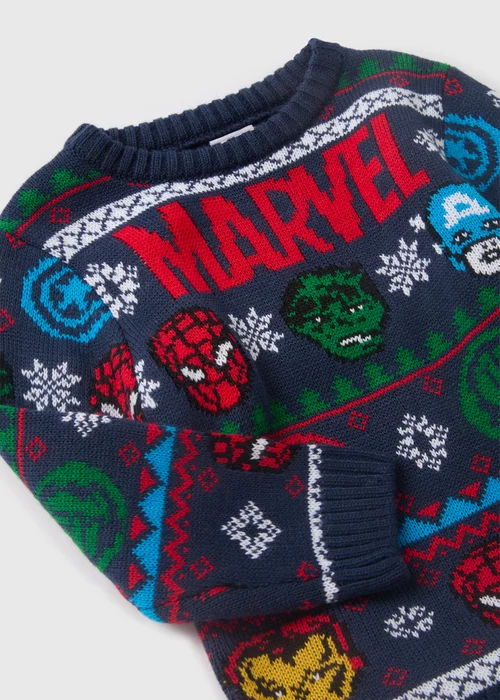 Marvel Kids Navy Christmas Jumper (1-12yrs) - 1 half year to 2 Image 2