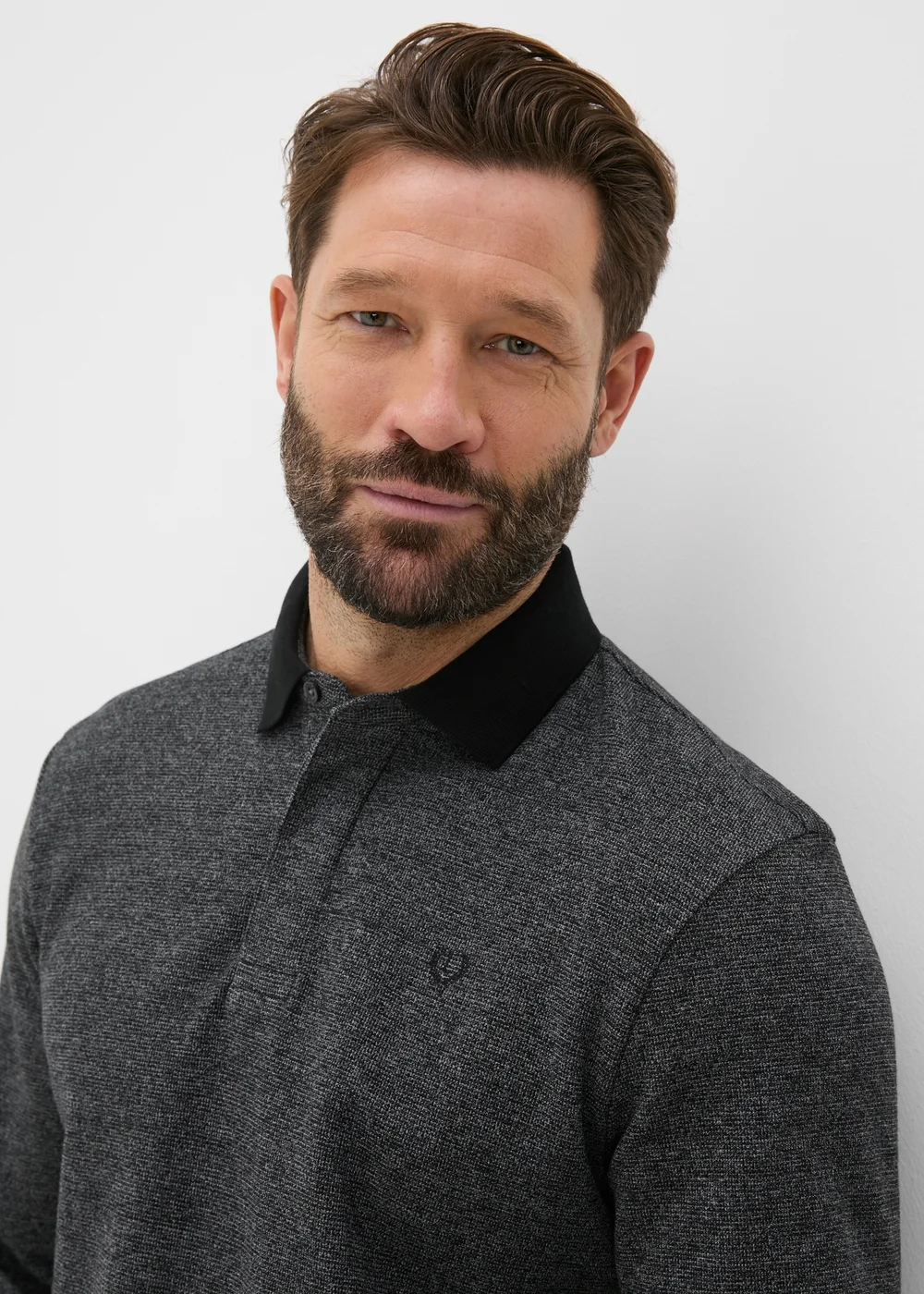 Lincoln Grey Long Sleeve Polo Shirt - S Image 3