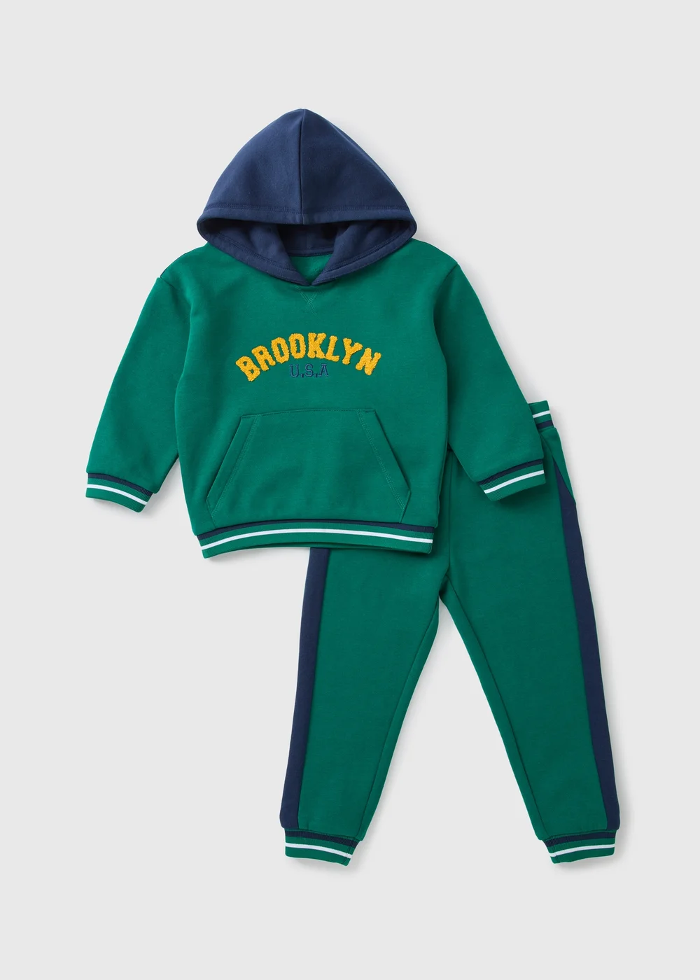 Boys Green Brooklyn Hoodie & Jogging Bottom Set (1-7yrs) - 1 to 1 half years Image 1
