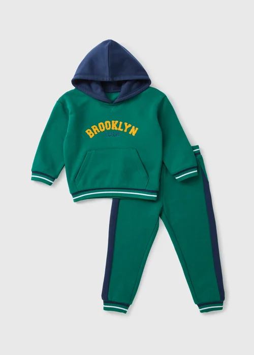 Boys Green Brooklyn Hoodie & Jogging Bottom Set (1-7yrs) - 1 to 1 half years Image 1